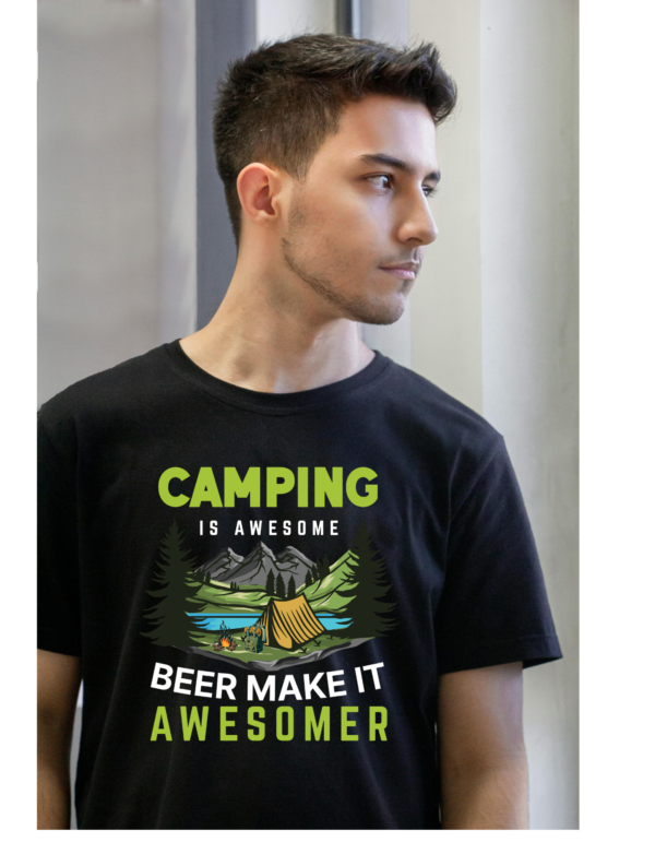 CAMPING IS AWESOME BEER MAKE IT AWESOMER✫REGULAR FIT✫
